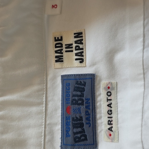 Pure Indigo Blue Blue Japan Arigato Blue & White Mens Cotton Shirt.  Size Medium - Picture 8 of 11
